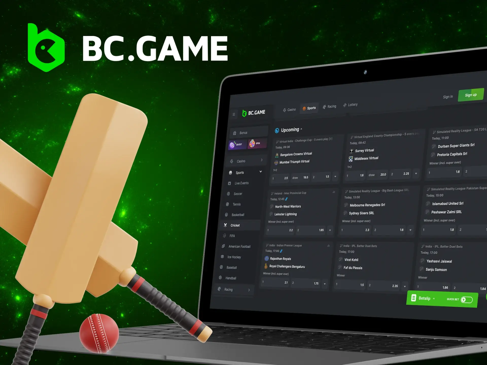 What cricket tournaments can you bet on at the BC Game online.