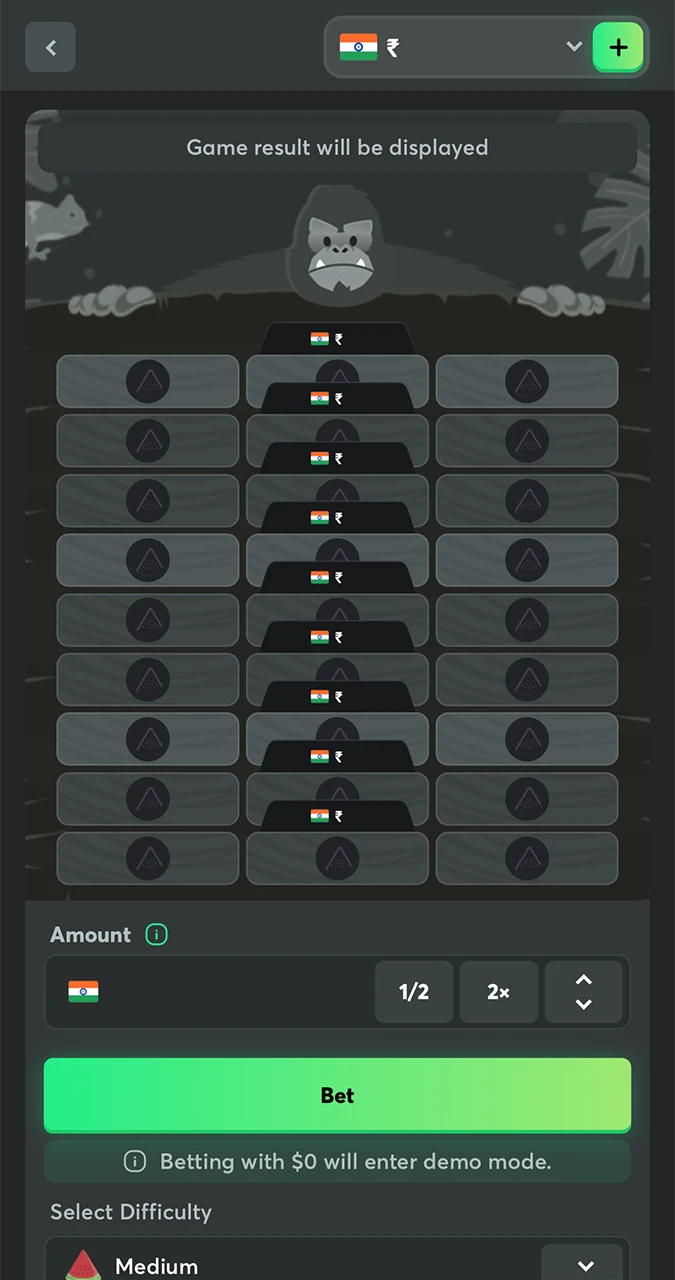 The main interface of the popular Tower Legends game from BC Game casino.