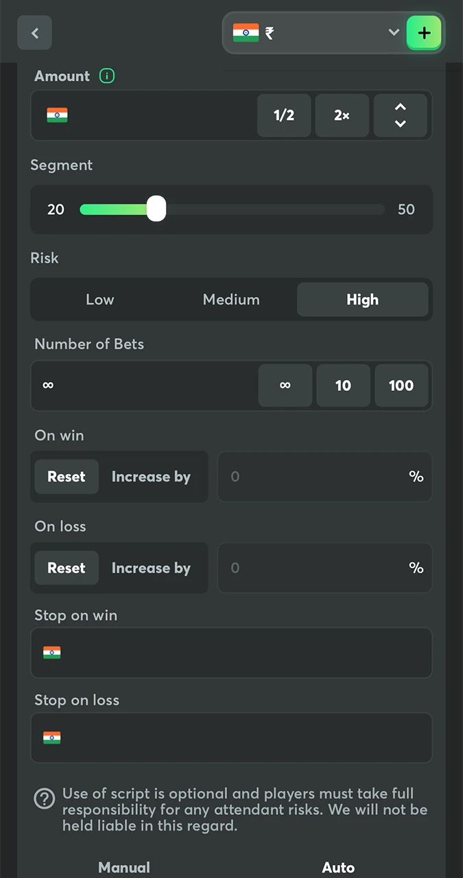 Use the auto mode in Wheel to achieve your goals at BC Game Casino.