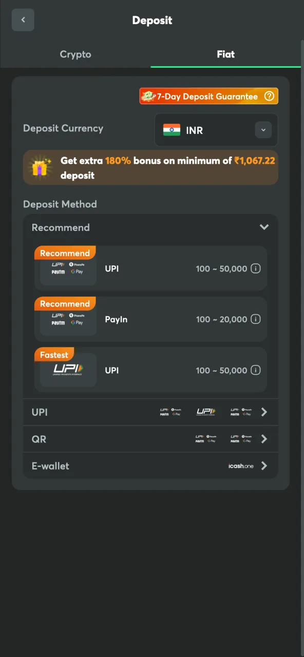 Add money to BC Game with fast crypto transactions.