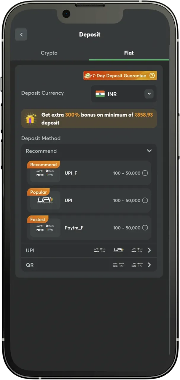Make a deposit into your BC Game account.