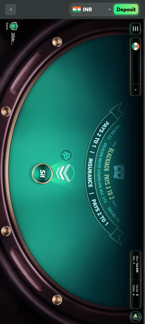 Choose a table to play blackjack at BC Game casino.