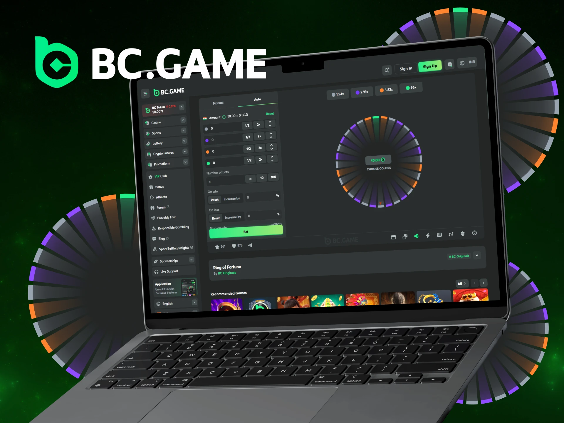 Get familiar with the gameplay and rules of Ring of Fortune at BC Game.