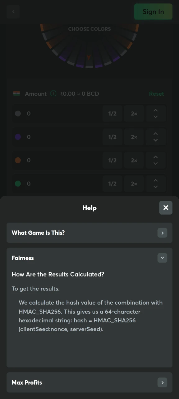 Learn more about the fairness of the Ring of Fortune game at BC Game.
