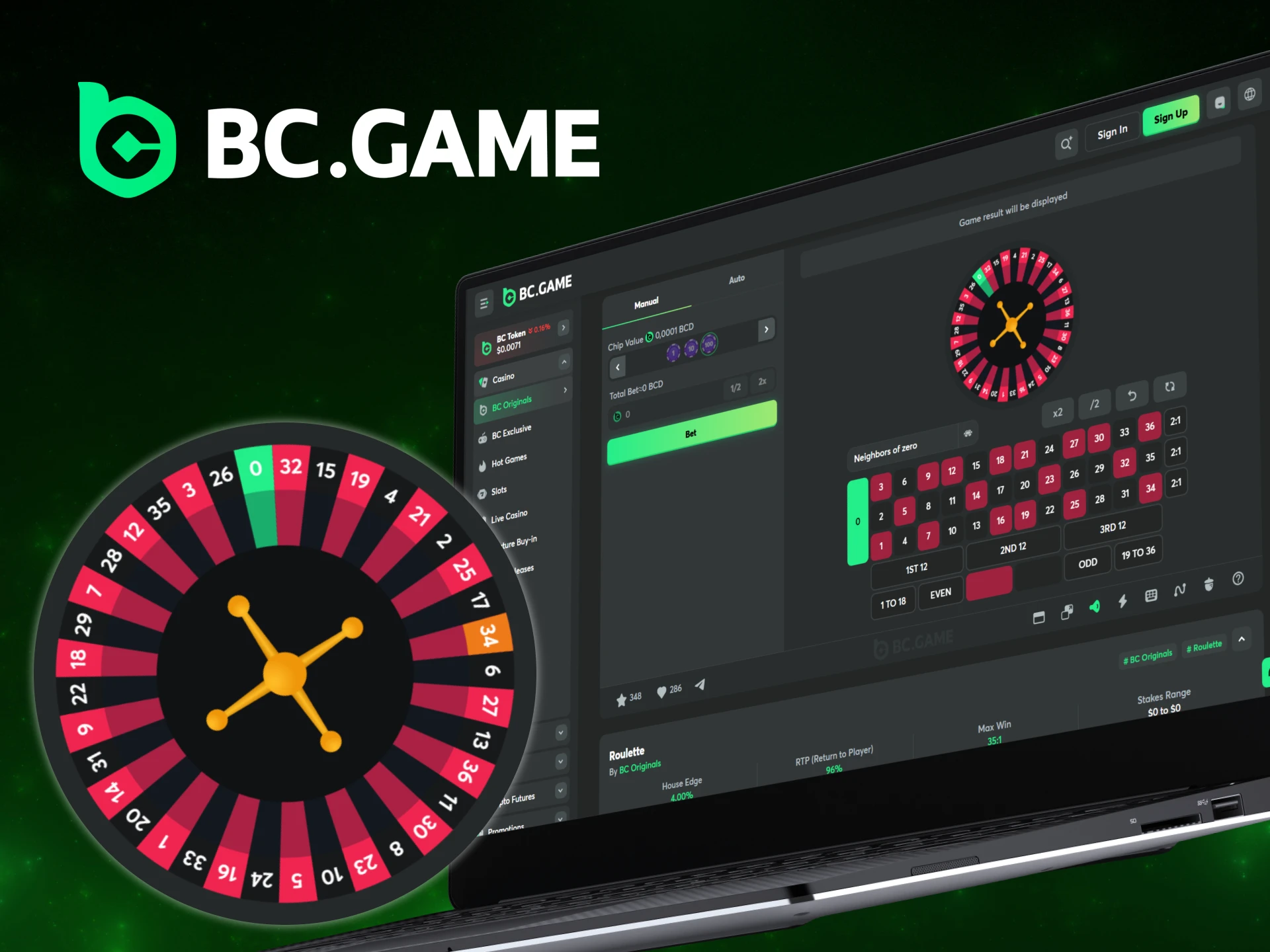 Play according to the rules of BC Game roulette.