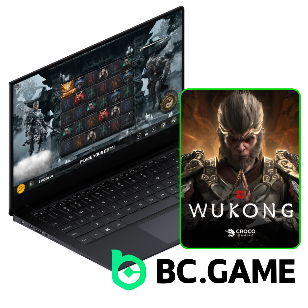 Find Croco Gaming's Wukong game in the casino games section of BC Game.