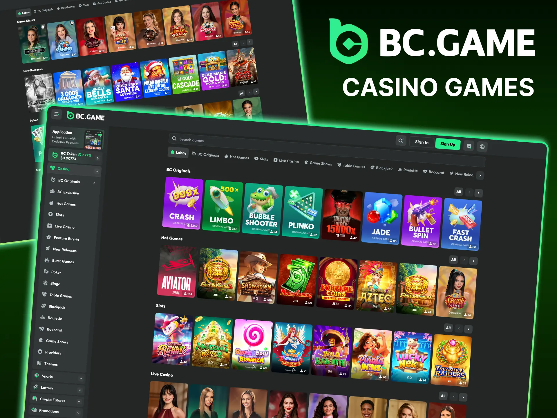 Play at BC Game casino after registering.