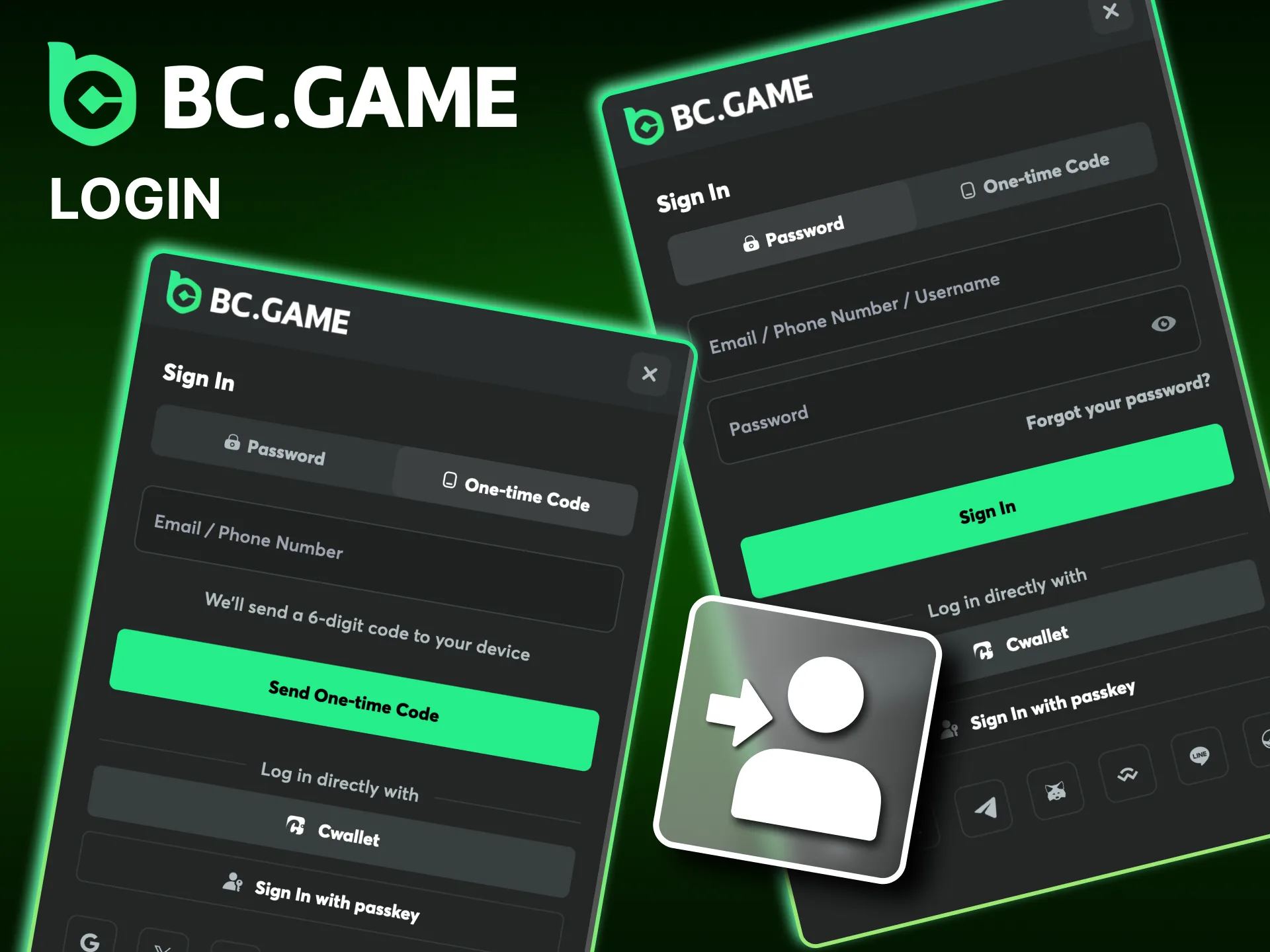 How to log in to the BC Game online casino website.